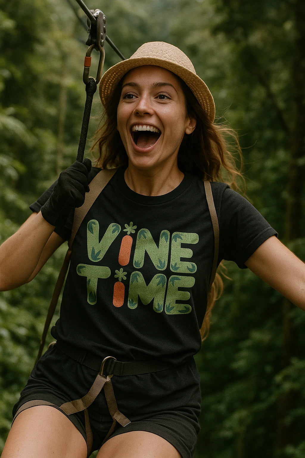 "Vine Time" black rainforest t shirt - a birthday gift for rainforest lover