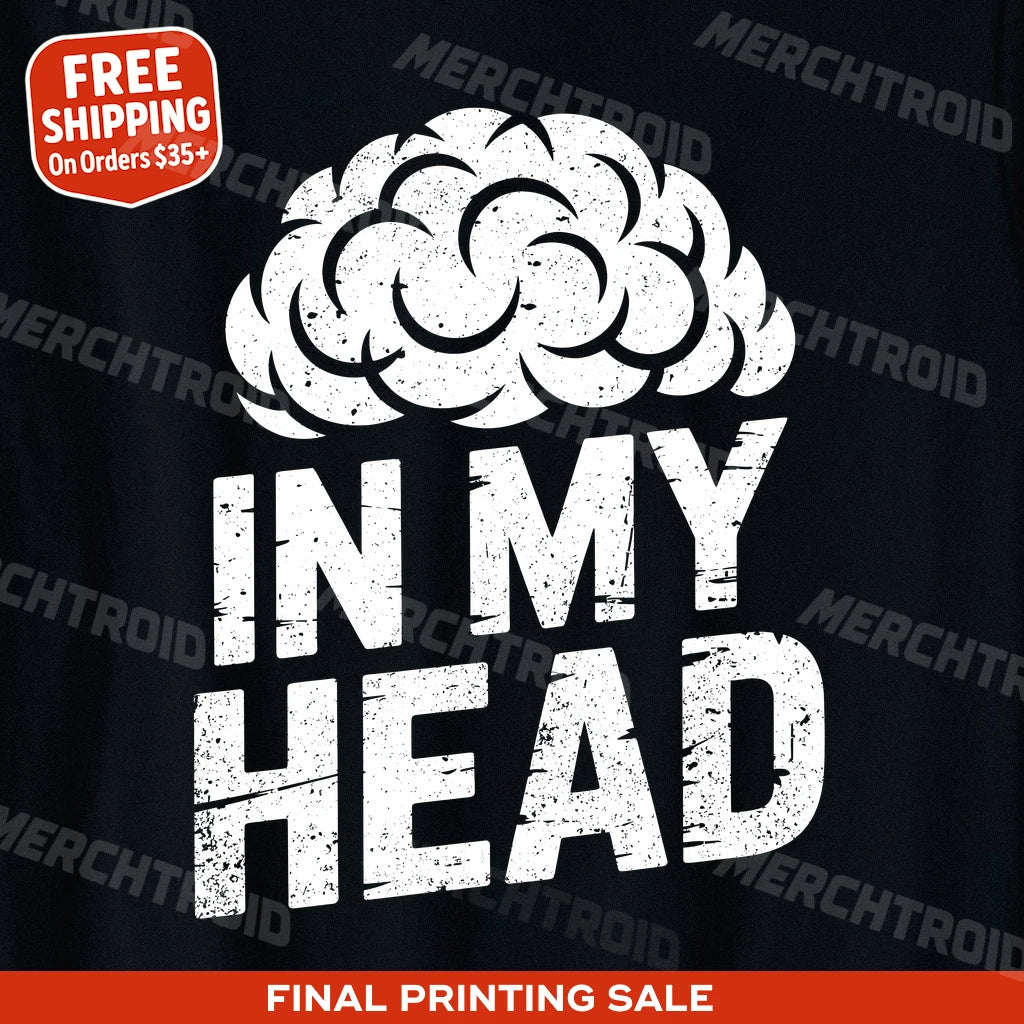 "In My Head" black psychologist shirts, photographed as present for psychologist