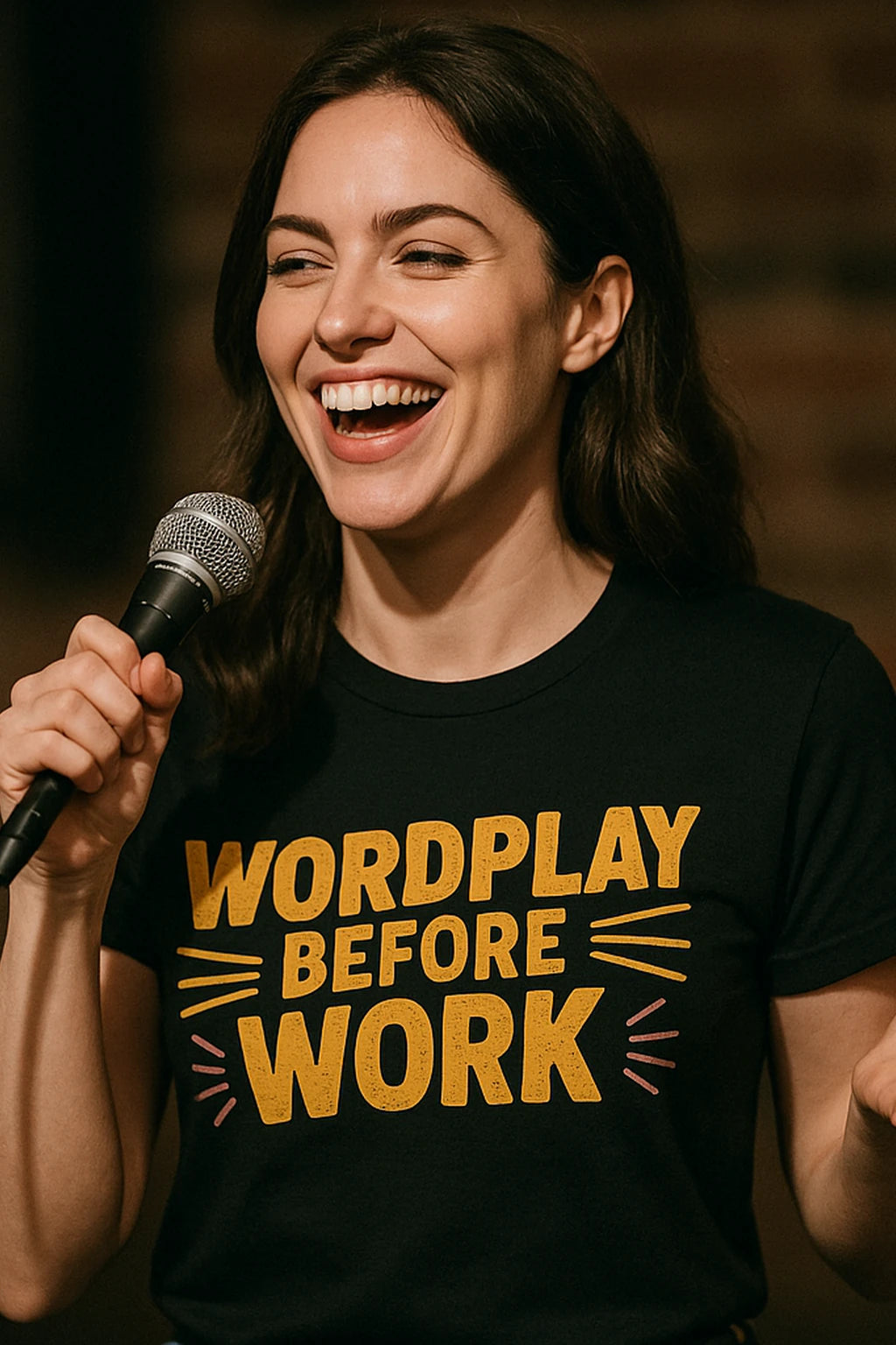 "Wordplay Before Work" comedy t shirt - product photo 7
