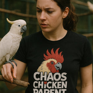 "Chaos Chicken Parent" black cockatoo shirts - a birthday gift for cockatoo lover