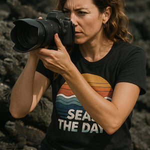 "Seas the Day" black oceans shirts - a birthday gift for oceans lover