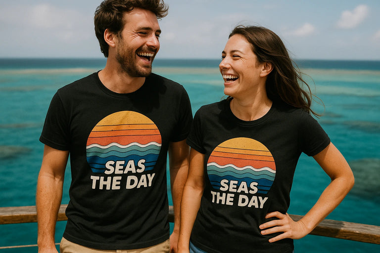 Person wearing the black oceans shirts graphic tee - 