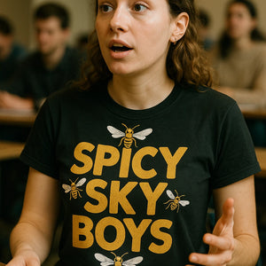 "Spicy Sky Boys" black wasps t shirt - a birthday gift for wasps lover