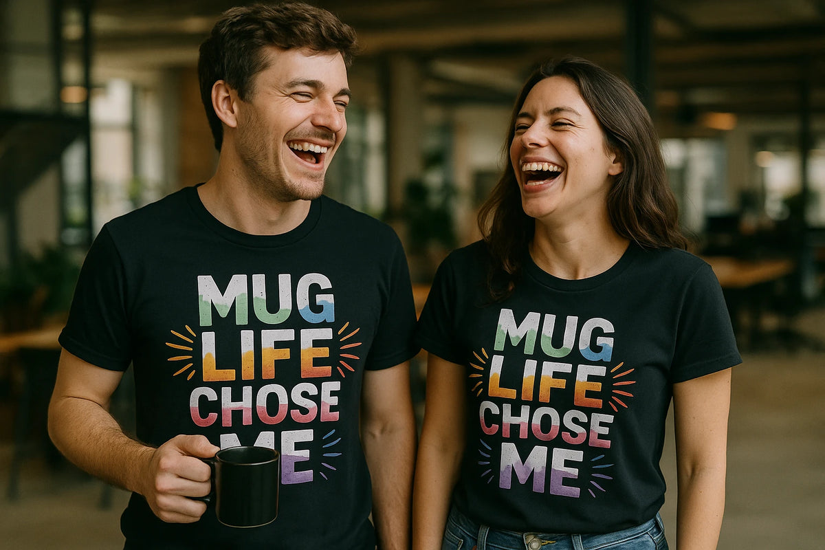 Person wearing the black entrepreneurs t shirt graphic tee - "Mug Life Chose Me" design