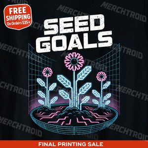 "Seed Goals" black womens gardening shirts - also a mother's day gift for garden lovers