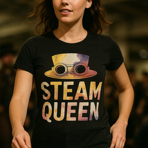 "Steam Queen" black steampunk shirts - a birthday gift for steampunk lover