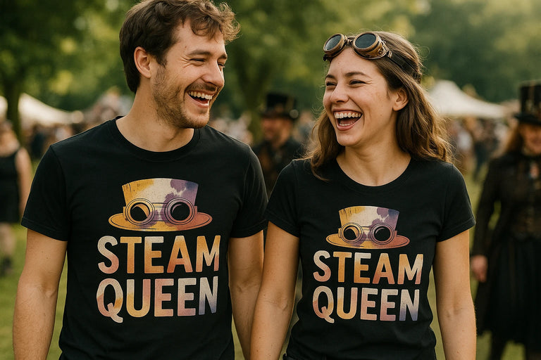 Person wearing the black steampunk shirts graphic tee - 