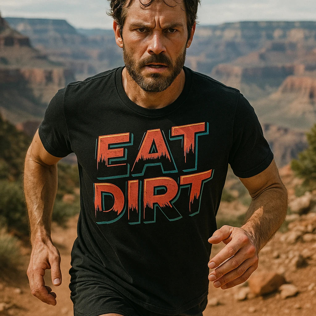 "Eat Dirt" trail running shirts - product photo 8