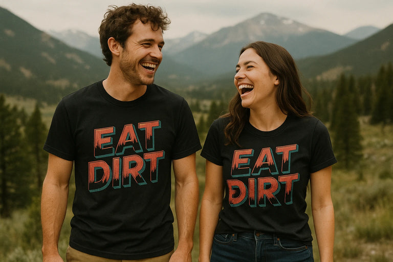 Person wearing the black trail running shirts graphic tee - 