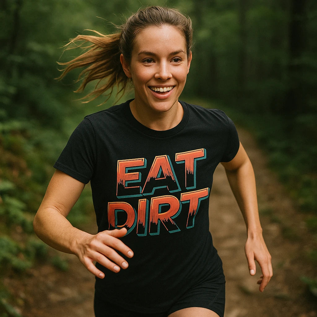 "Eat Dirt" trail running shirts - product photo 9