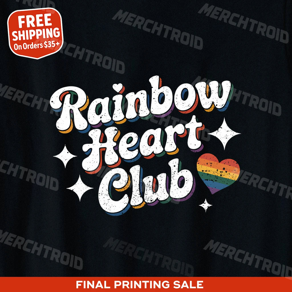 "Rainbow Heart Club" lgbtq pride t shirt - product photo 9