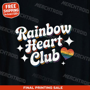 "Rainbow Heart Club" lgbtq pride t shirt - product photo 9
