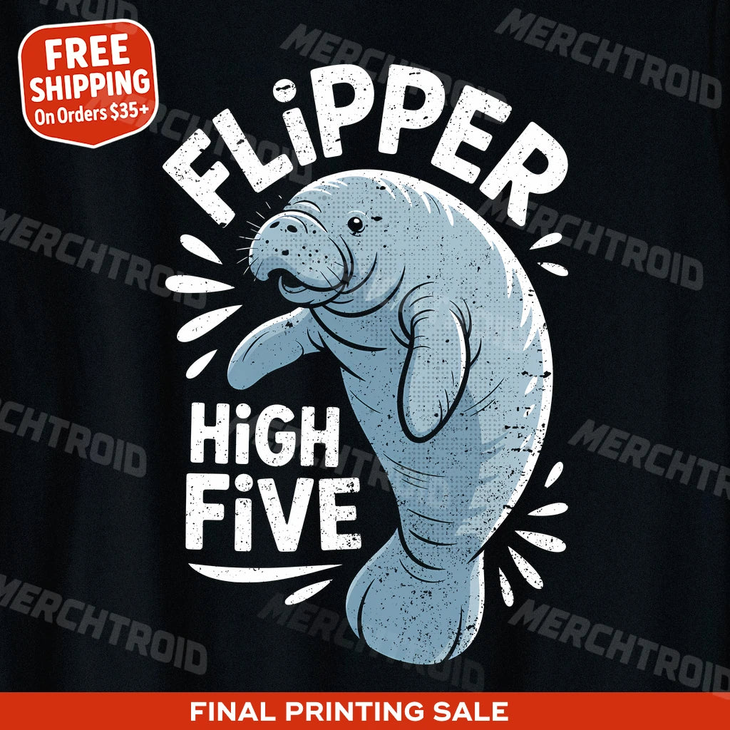 "Flipper High Five" manatee t shirt - product photo 10
