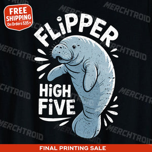 "Flipper High Five" manatee t shirt - product photo 10