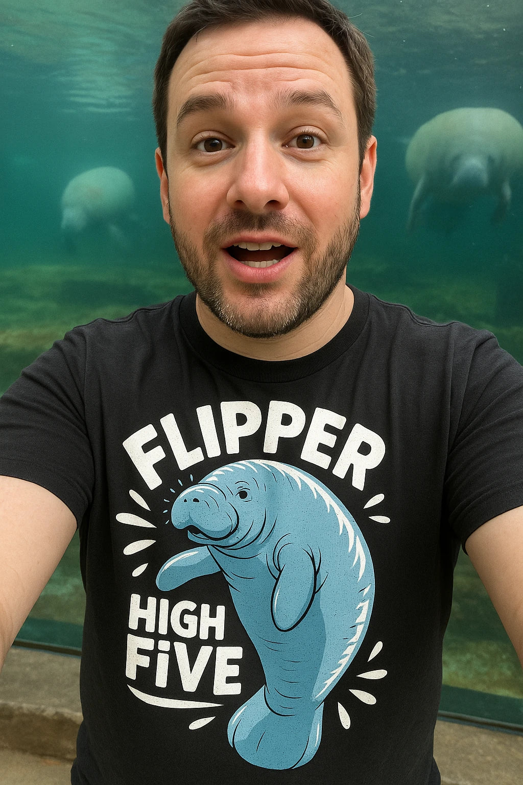 "Flipper High Five" manatee t shirt - product photo 7