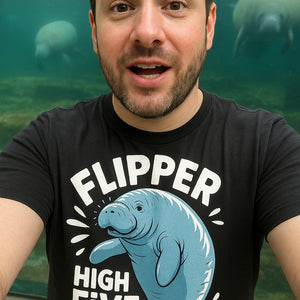 "Flipper High Five" manatee t shirt - product photo 7