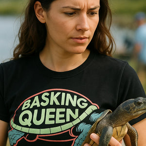 "Basking Queen" black turtle tee - also a hanes for biotop turtle neck long sleeve