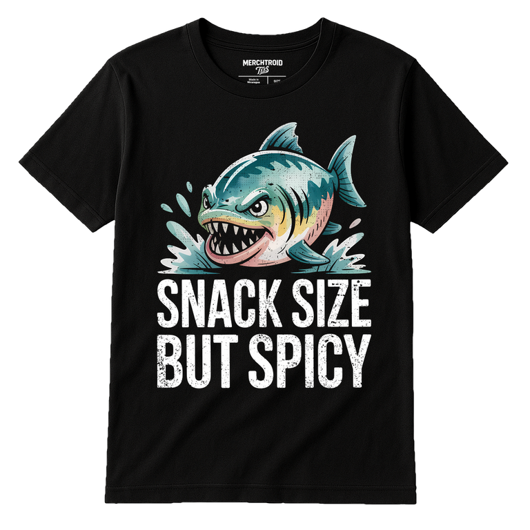 Black Single Piranha Head T Shirt - 