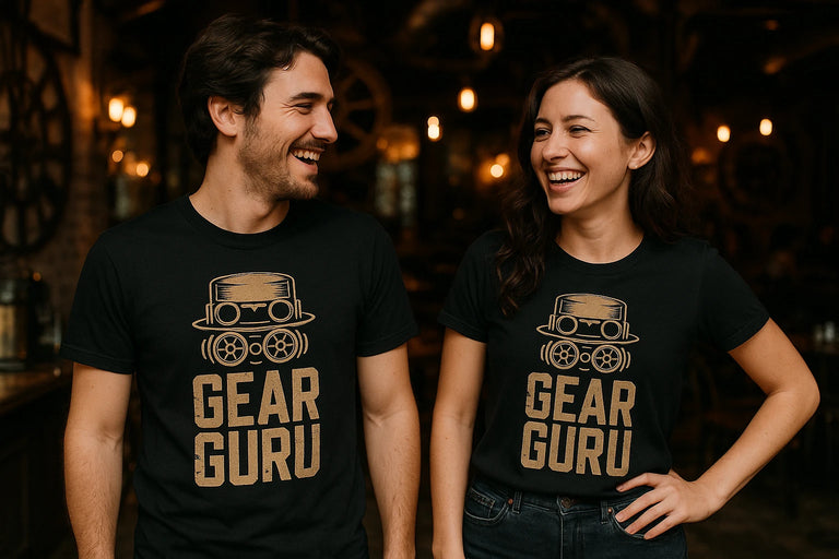 Person wearing the black steampunk shirts graphic tee - 