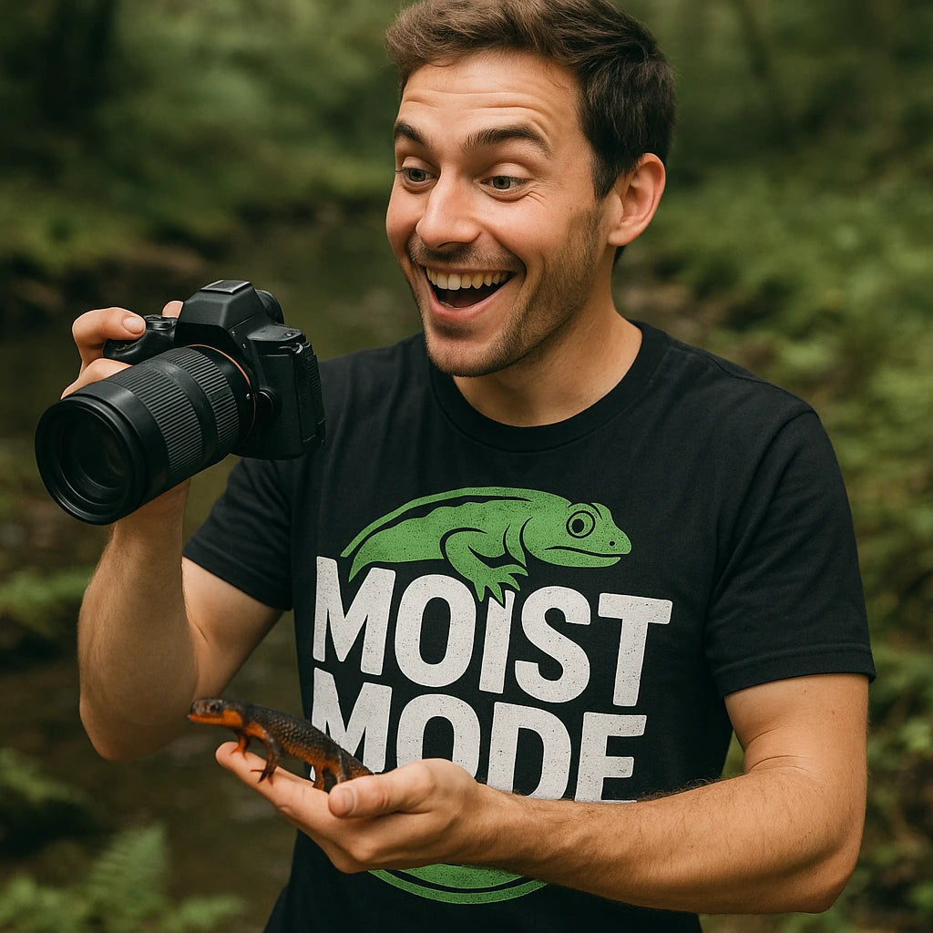 "Moist Mode" salamanders t shirt - product photo 8