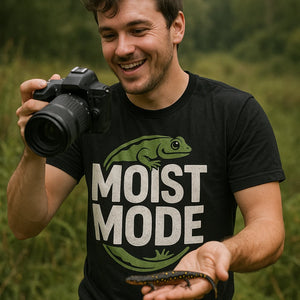 "Moist Mode" black salamanders t shirt - a birthday gift for salamanders lover
