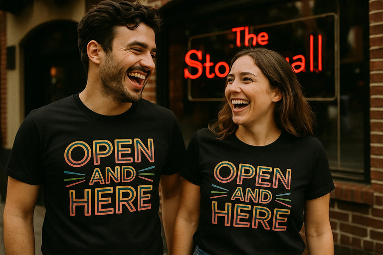 Person wearing the black lgbtq ally t shirt graphic tee - 