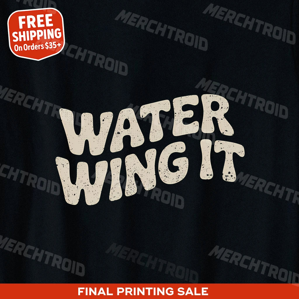 "Water Wing It" black swimming shirts - also one of the best women's rash guard for swimming