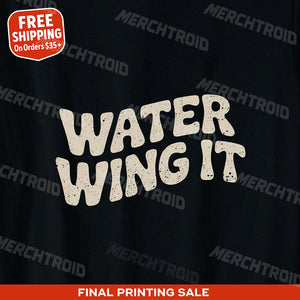 "Water Wing It" black swimming shirts - also one of the best women's rash guard for swimming
