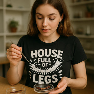 "House Full of Legs" centipede t shirt - product photo 9