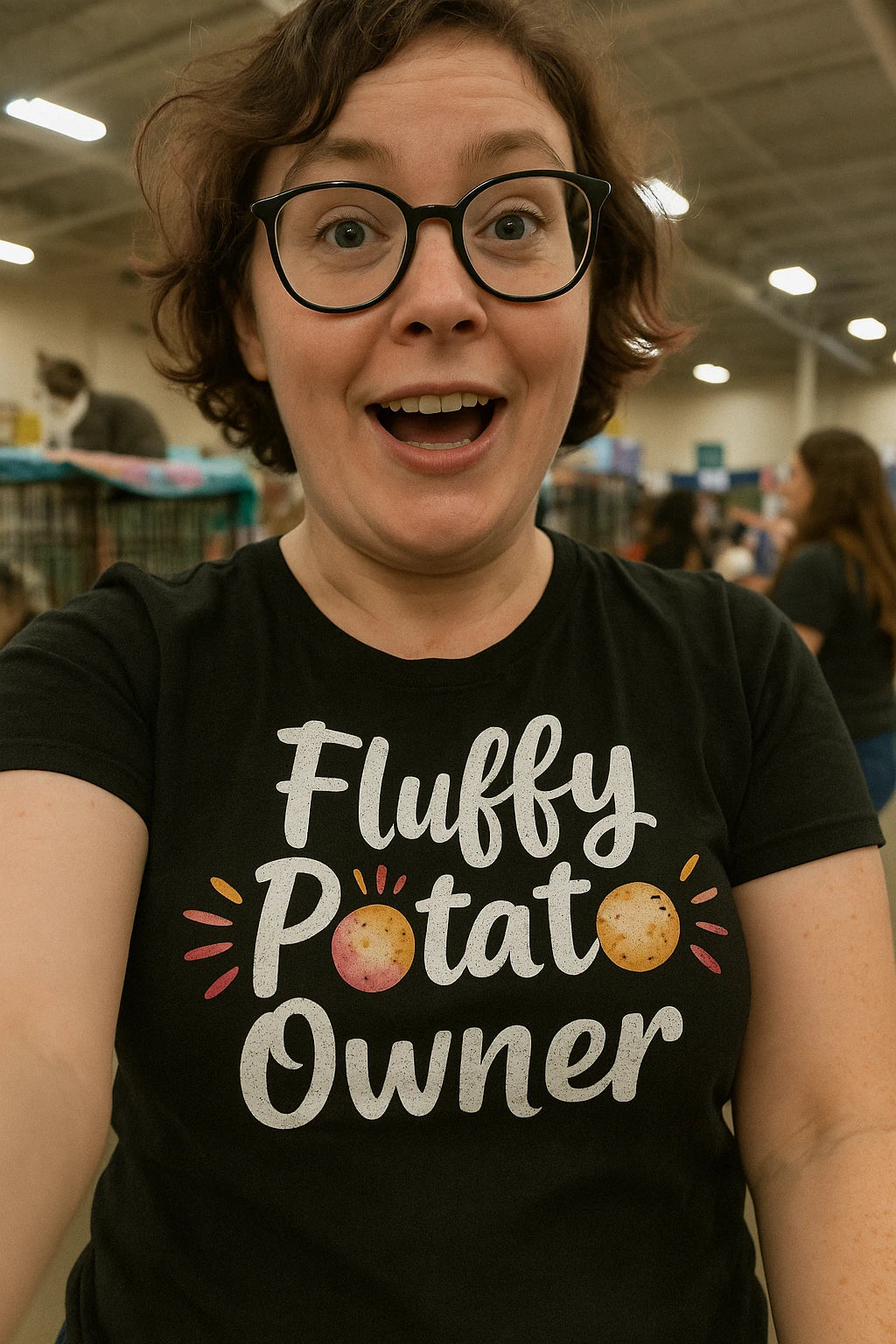 "Fluffy Potato Owner" black cats t shirt - also one of the gifts with cats on them