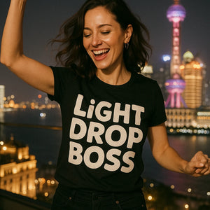 "Light Drop Boss" black men's new years eve shirts - also a new years eve shirt for men