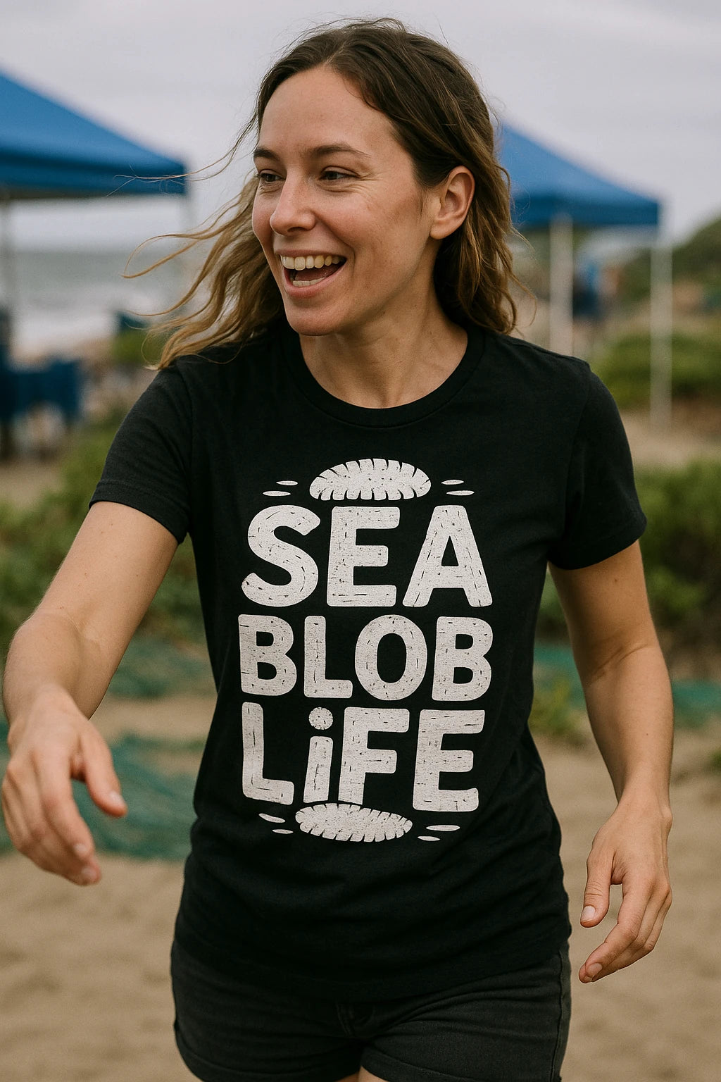 "Sea Blob Life" black cucumber t shirt - a birthday gift for sea cucumber lover