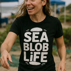 "Sea Blob Life" black cucumber t shirt - a birthday gift for sea cucumber lover