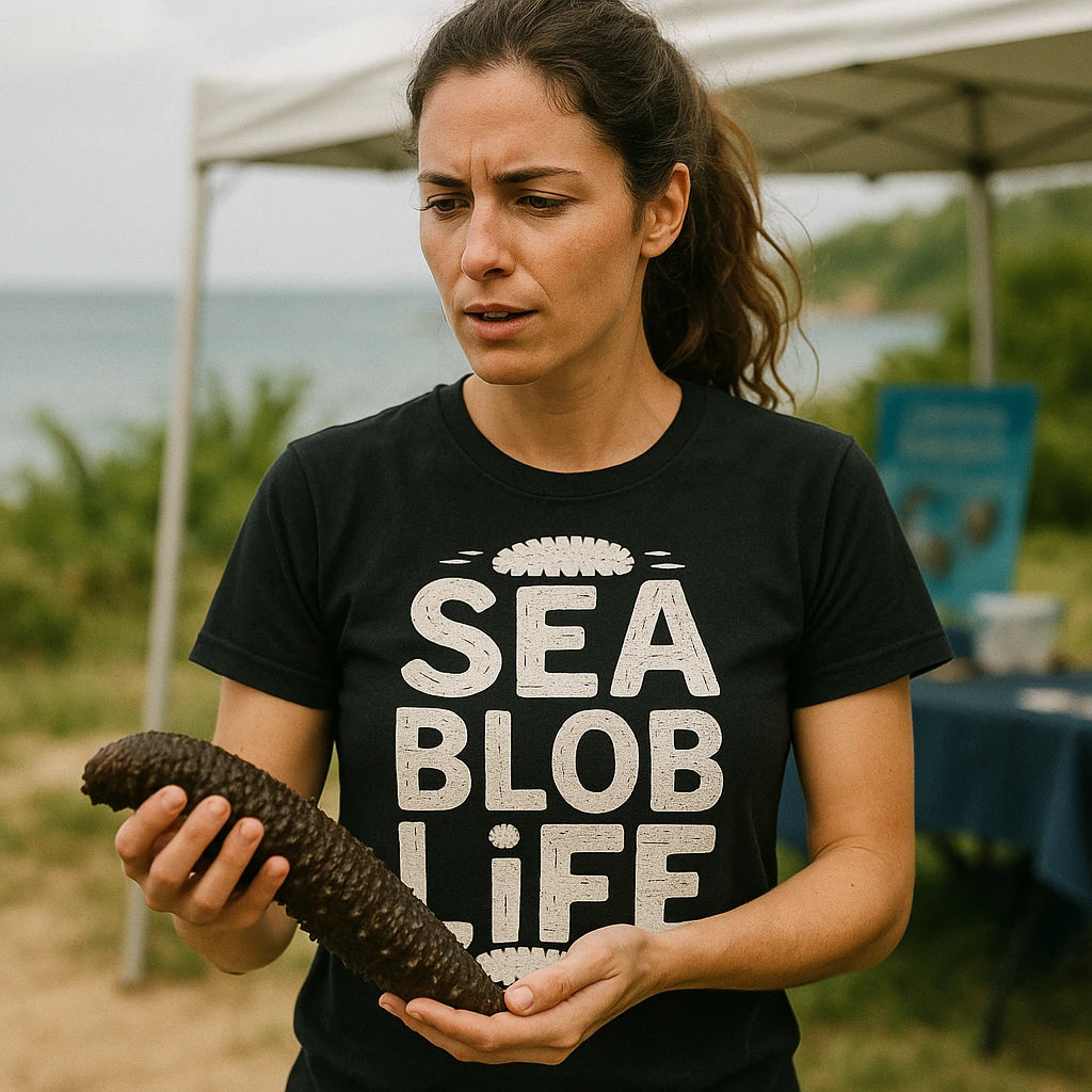 "Sea Blob Life" cucumber t shirt - product photo 9