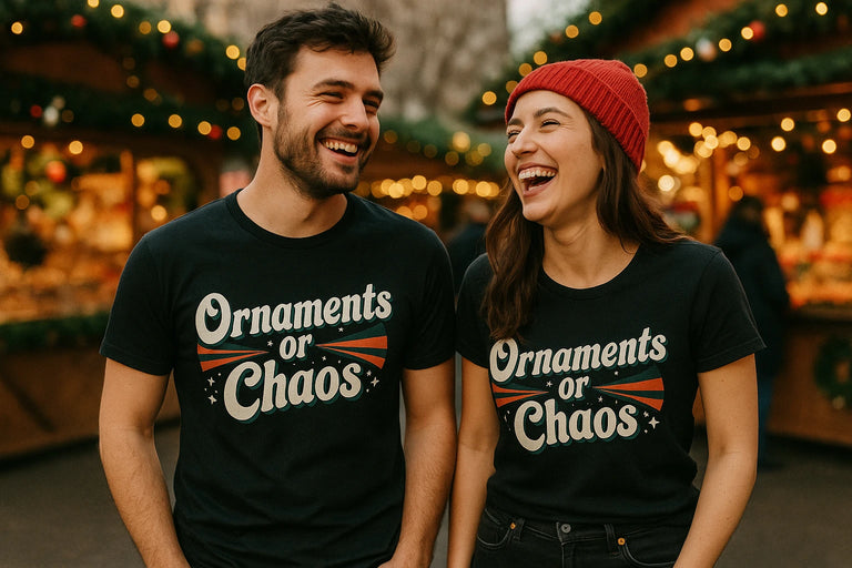 Person wearing the black mens christmas shirts graphic tee - 