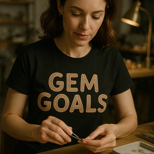 "Gem Goals" black jewelry making t shirt - a birthday gift for jewelry making lover