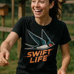 "Swift Life" black i swallow t shirt - a birthday gift for swallow lover