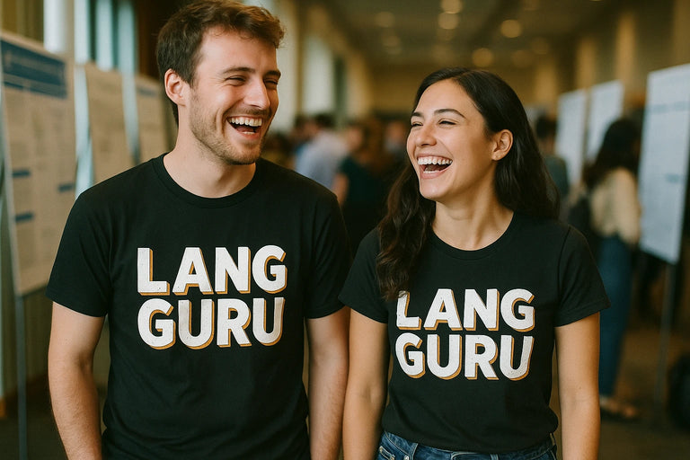 Person wearing the black translator t shirt graphic tee - 