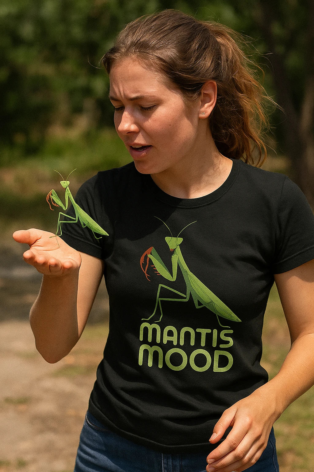"Mantis Mood" black mantis shirts - a birthday gift for praying mantis lover