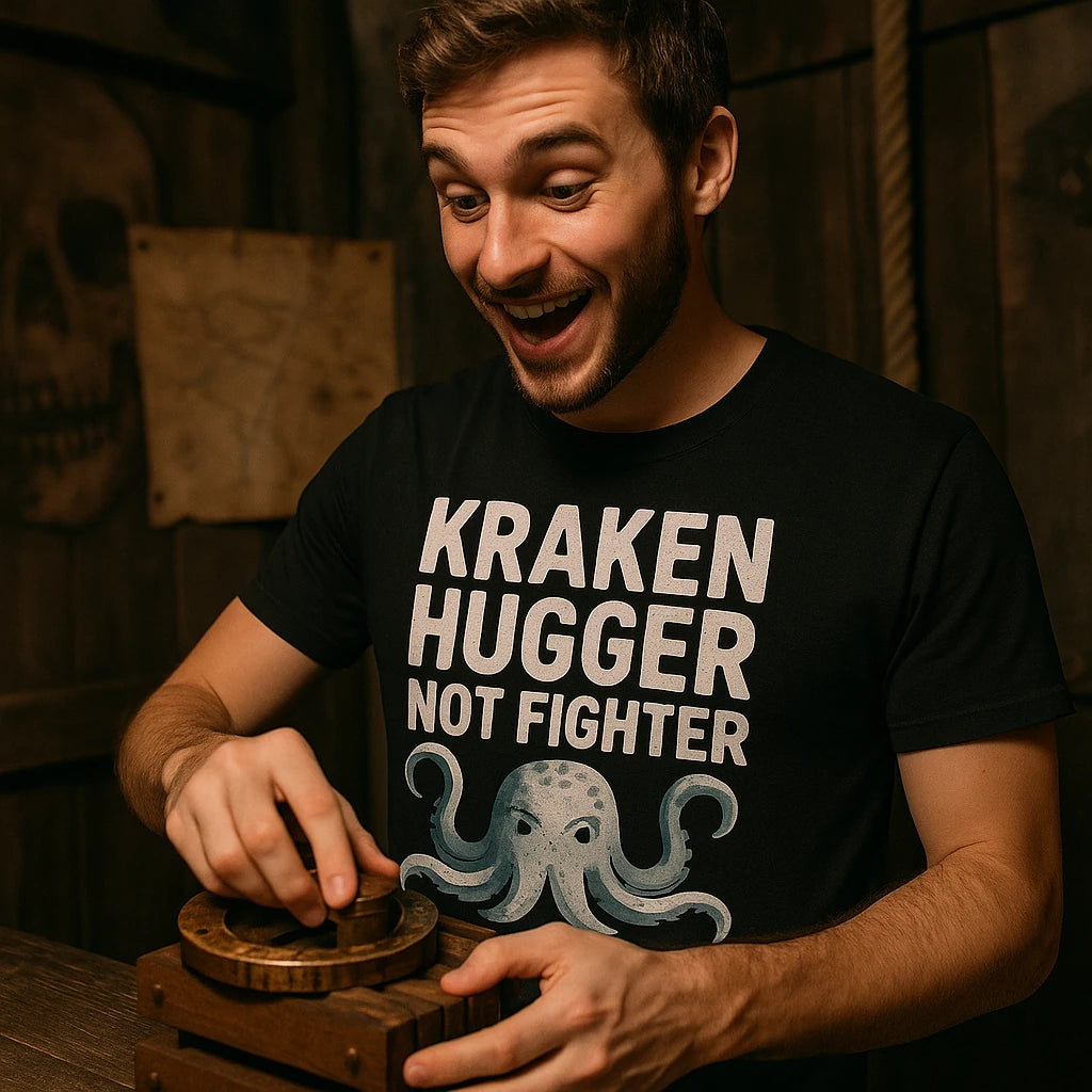 "Kraken Hugger Not Fighter" pirate shirts - product photo 8