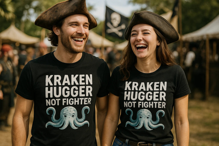 Person wearing the black pirate shirts graphic tee - 