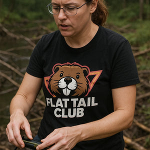 "Flat Tail Club" black beavers shirts - a birthday gift for beavers lover