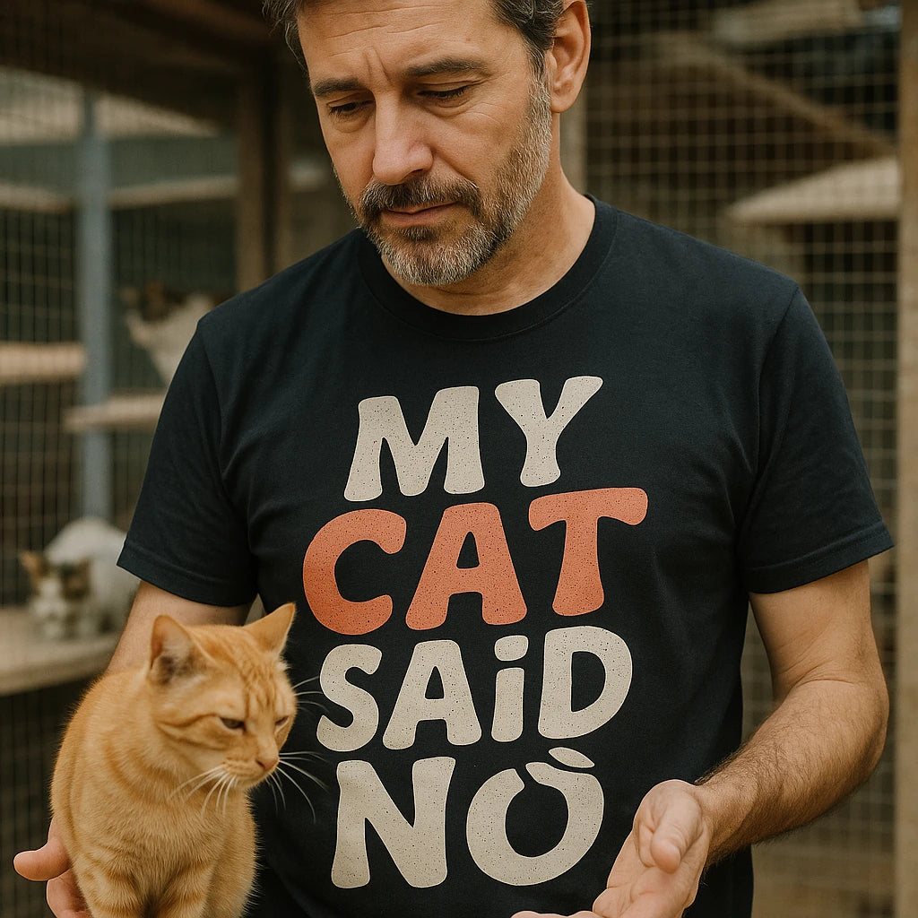 "My Cat Said No" black cat lovers t shirt, photographed as cat lovers lover gift
