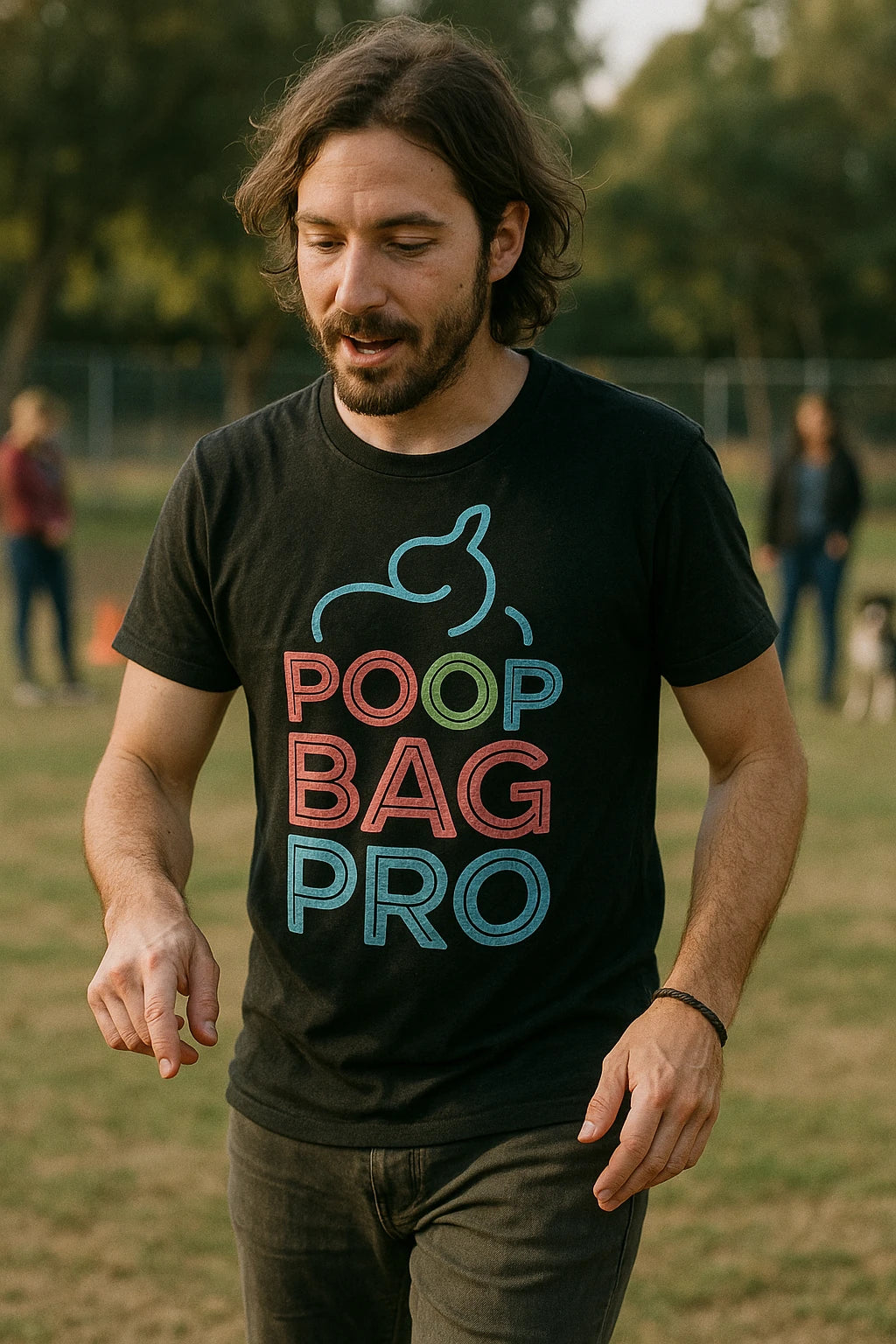 "Poop Bag Pro" black dog lovers t shirt - also a a perfect shirt for dog lovers