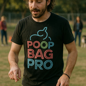 "Poop Bag Pro" black dog lovers t shirt - also a a perfect shirt for dog lovers