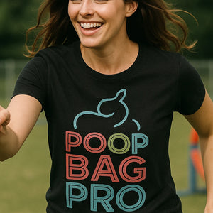 "Poop Bag Pro" black dog lovers t shirt - a birthday gift for dog lovers lover