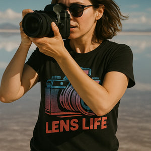 "Lens Life" black photographers shirts - a birthday gift for photographers lover