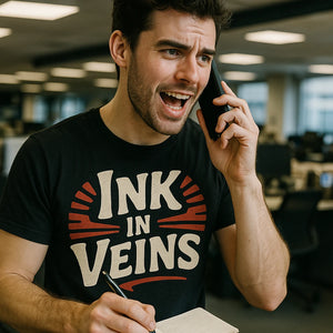 "Ink in Veins" journalist t shirt - product photo 8