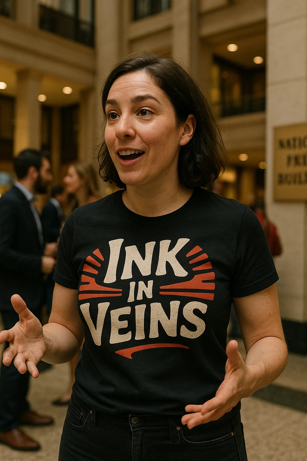 "Ink in Veins" black journalist t shirt - a birthday gift for journalist lover