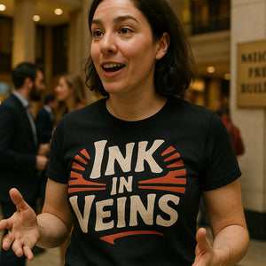 "Ink in Veins" black journalist t shirt - a birthday gift for journalist lover